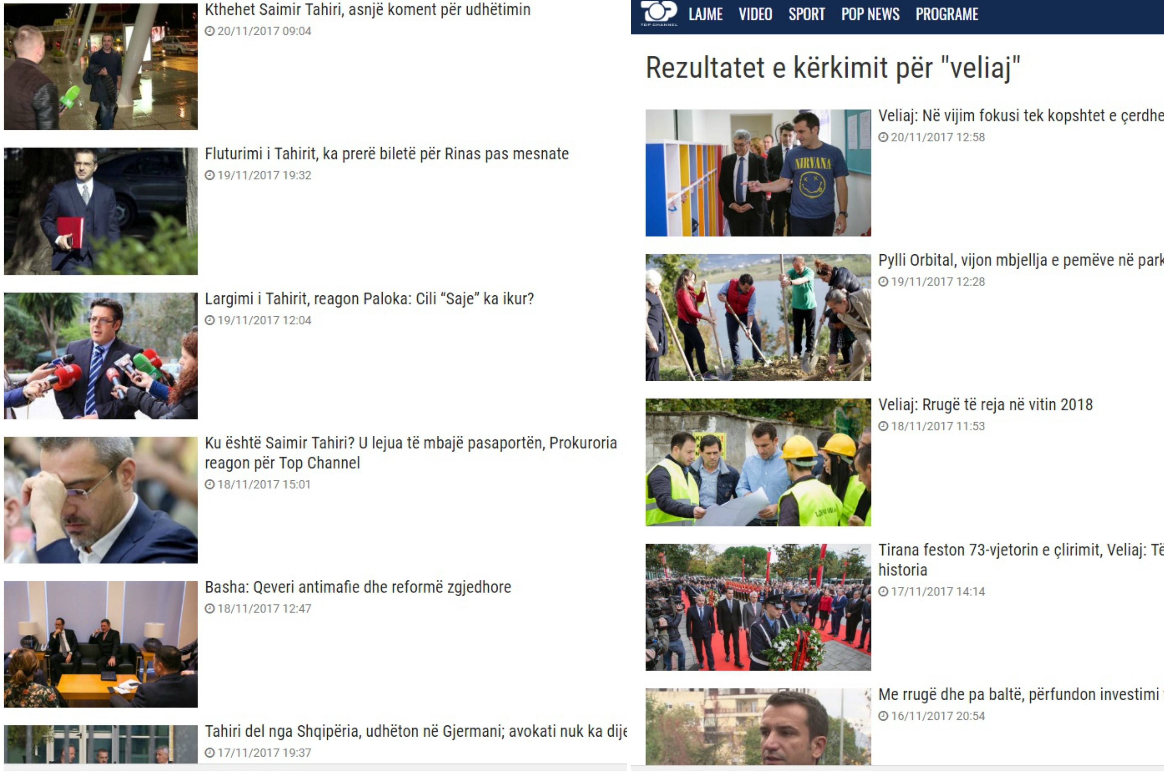 Raportimet e TCH per Tahirin dhe Veliajn