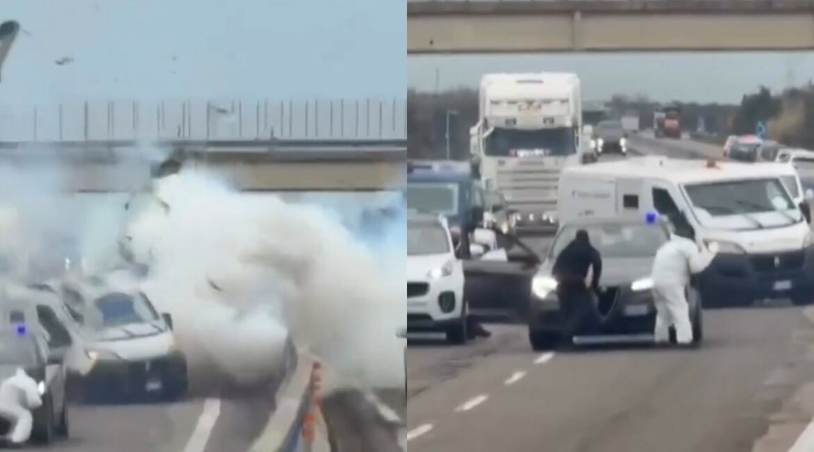 ME VIDEO – Momenti spektakolar në Itali, grabitet furgoni i blinduar plot me euro
