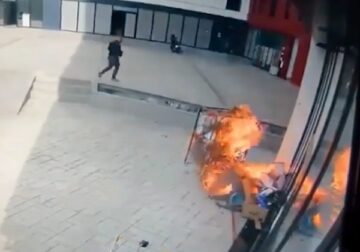 Del videoja e re e zjarrit që shkrumboi pallatin te “Farmacia 10”